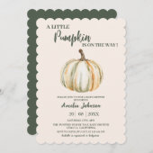 Little Pumpkin is op weg naar Herfst Baby shower Kaart (Voorkant / Achterkant)