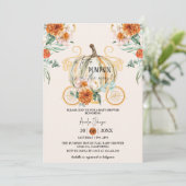 Little Pumpkin is op weg naar Herfst Baby shower Kaart (Staand voorkant)