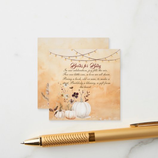 Little Pumpkin is op weg naar het Baby shower Informatiekaartje (Voorkant / Achterkant in situ)