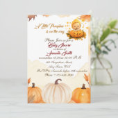 Little Pumpkin is op weg naar het Baby shower Kaart (Staand voorkant)