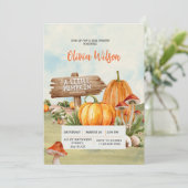 Little Pumpkin is op weg naar rustiek baby shower Kaart (Staand voorkant)