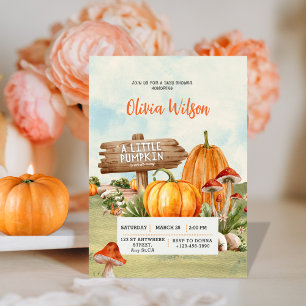 Little Pumpkin is op weg naar rustiek baby shower Kaart