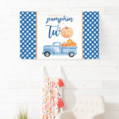 Little Pumpkin is TWEE blauwe vrachtwagen van de t Spandoek (Insitu)