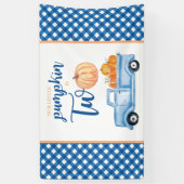 Little Pumpkin is TWEE blauwe vrachtwagen van de t Spandoek (Verticaal)