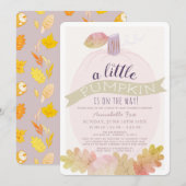 Little Pumpkin Lavender Pink Drive-by Baby shower Kaart (Voorkant / Achterkant)