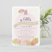 Little Pumpkin Lavender Pink Drive-by Baby shower Kaart (Staand voorkant)