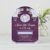 Little Pumpkin Lavender Roos Arch Plum Baby shower Kaart (Staand voorkant)