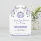 Little Pumpkin Lavender Rozen Arch Baby shower Kaart (Staand voorkant)