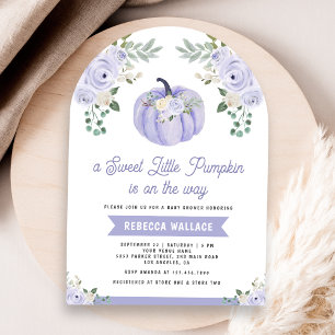 Little Pumpkin Lavender Rozen Arch Baby shower Kaart