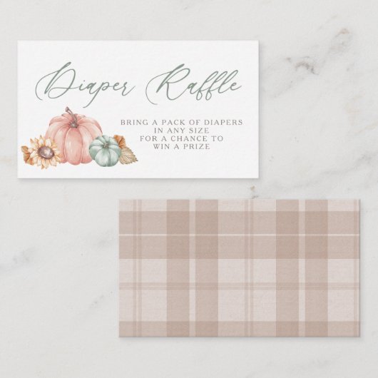 Little Pumpkin Luier Raffle Tickets Informatiekaartje (Voorkant / Achterkant)