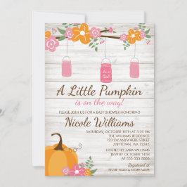 Little Pumpkin Mason Jars Herfst Girl Baby shower Kaart