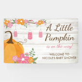 Little Pumpkin Mason Jars Herfst Girl Baby shower Spandoek (Horizontaal)