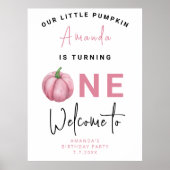 Little Pumpkin meisje eerste verjaardag partij Poster (Voorkant)