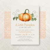 Little Pumpkin Minimalist Baby shower Invitation Kaart