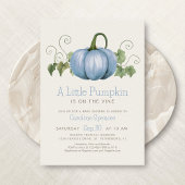 Little Pumpkin Minimalist Boy Baby shower Kaart