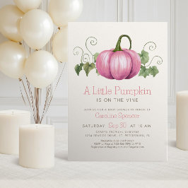Little Pumpkin Minimalist Girl Baby shower Kaart