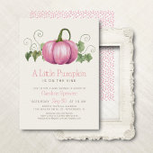Little Pumpkin Minimalist Girl Baby shower Kaart