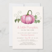 Little Pumpkin Minimalist Girl Baby shower Kaart (Voorkant)