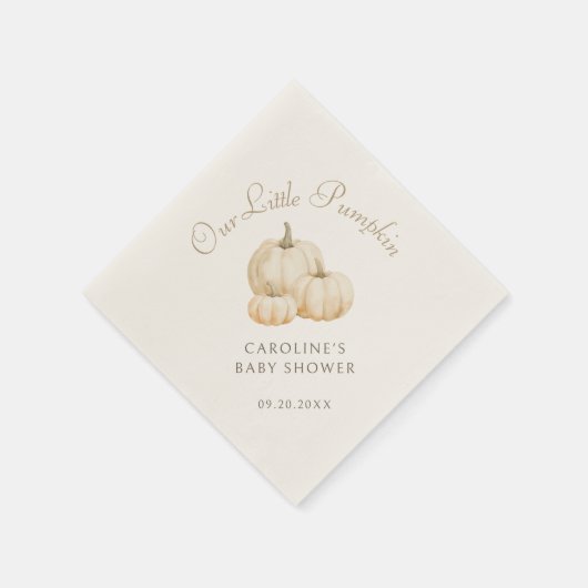Little Pumpkin Minimalist Herfst Baby shower Servet (Hoek)
