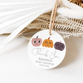 Little Pumpkin Modern Baby shower Bedankjes Labels