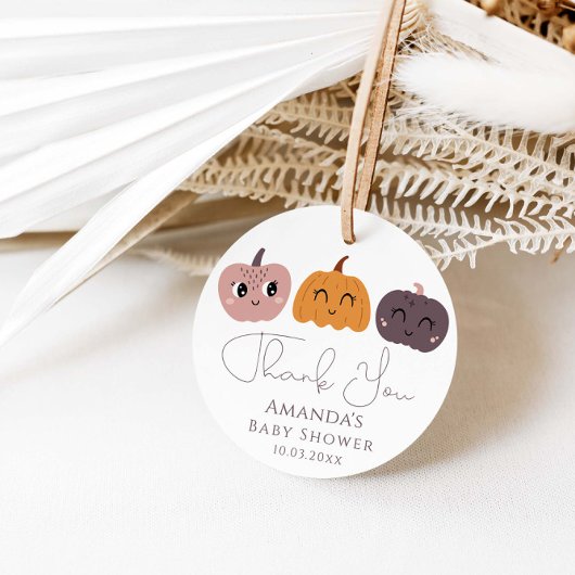 Little Pumpkin Modern Baby shower Bedankjes Labels