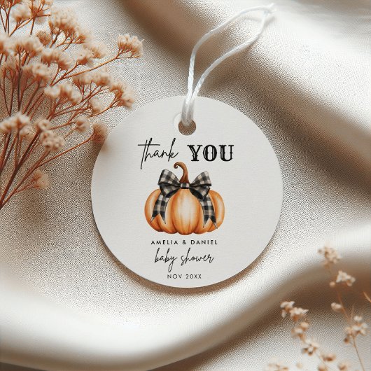 Little Pumpkin Modern Sinaasappel Zwart Favoriet T Bedankjes Labels