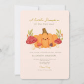 Little Pumpkin Mushroom Baby shower Invitation Kaart (Voorkant)