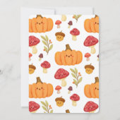 Little Pumpkin Mushroom Baby shower Invitation Kaart (Achterkant)