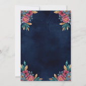 Little Pumpkin Navy Floral Waterverf 1e verjaardag Kaart (Achterkant)