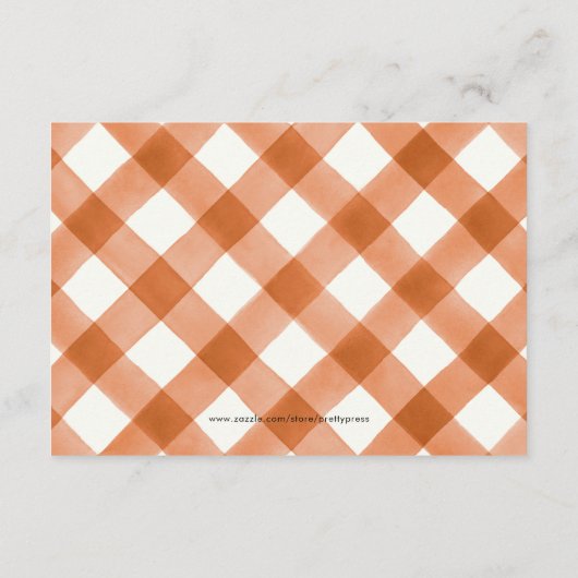 Little Pumpkin Neutral Baby shower advies voor mam Informatiekaartje (Achterkant)