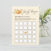 Little Pumpkin Neutral Baby shower Bingo Kaart (Staand voorkant)