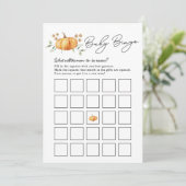 Little Pumpkin Neutral Baby shower Bingo Kaart (Staand voorkant)
