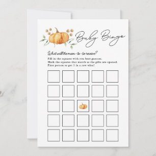 Little Pumpkin Neutral Baby shower Bingo Kaart