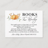 Little Pumpkin Neutral Baby shower Boeken voor Bab Informatiekaartje (Voorkant)