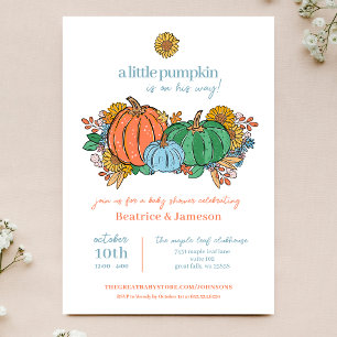 Little Pumpkin On The Way Boy Baby shower Kaart