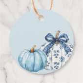 Little Pumpkin on the Way Boy Baby Shower Toile Bedankjes Labels (Achterkant)