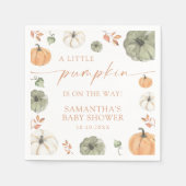 Little Pumpkin On The Way Fall Baby Shower Servet (Voorkant)