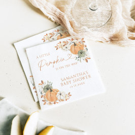 Little Pumpkin On The Way Fall Baby Shower Servet