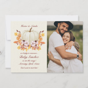 Little Pumpkin on the Way Photo Announance Kaart