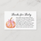 Little Pumpkin On The Way Pink Bow Baby shower Informatiekaartje (Voorkant)