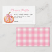 Little Pumpkin On The Way Pink Bow Baby shower Informatiekaartje (Voorkant / Achterkant)