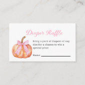 Little Pumpkin On The Way Pink Bow Baby shower Informatiekaartje (Voorkant)