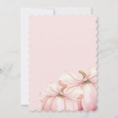 Little Pumpkin on the Way Pink Bow Baby Shower Kaart (Achterkant)