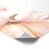Little Pumpkin on the Way Pink Bow Baby Shower Poster (Hoek)
