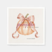 Little Pumpkin on the Way Pink Bow Baby Shower Servet (Voorkant)