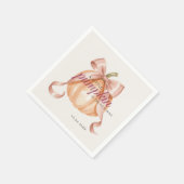 Little Pumpkin on the Way Pink Bow Baby Shower Servet (Hoek)