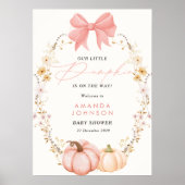 Little Pumpkin on way Autumn October baby shower Poster (Voorkant)