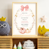 Little Pumpkin on way Autumn October baby shower Poster