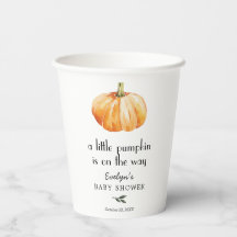 Little Pumpkin on Way Baby shower Cups