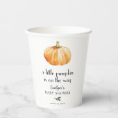 Little Pumpkin on Way Baby shower Cups Papieren Bekers (Voorkant)